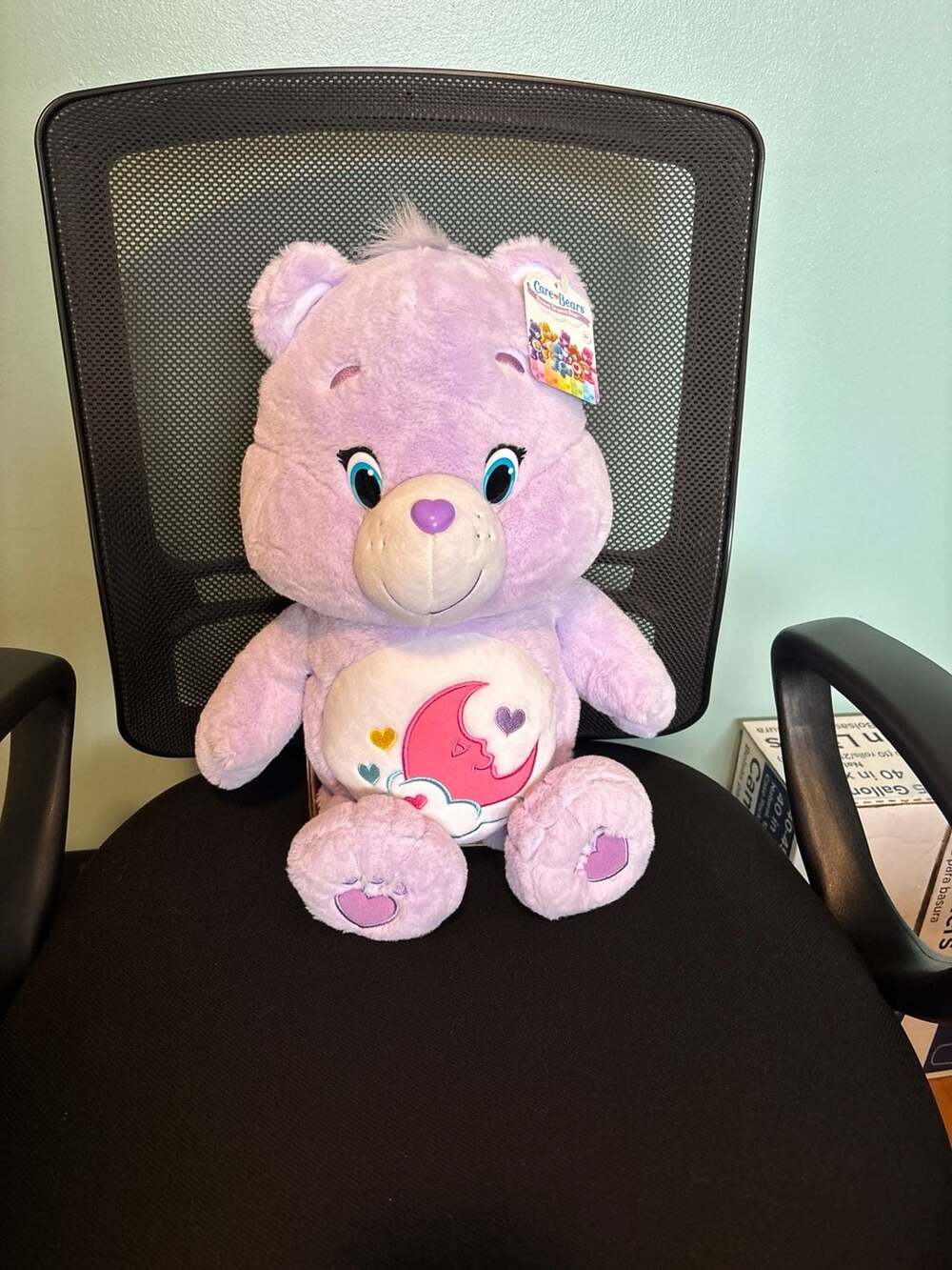 Large 20 inch Sweet Dreams Care Bear Plush Stuffed Animal Purple Moon